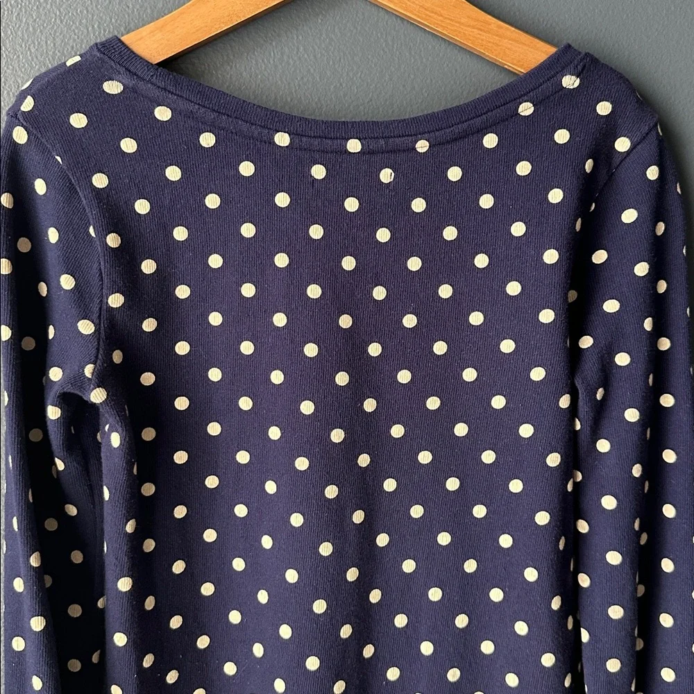 💙🤍 GAP Kids dress navy blue white polka dot size medium 8 youth girls dress